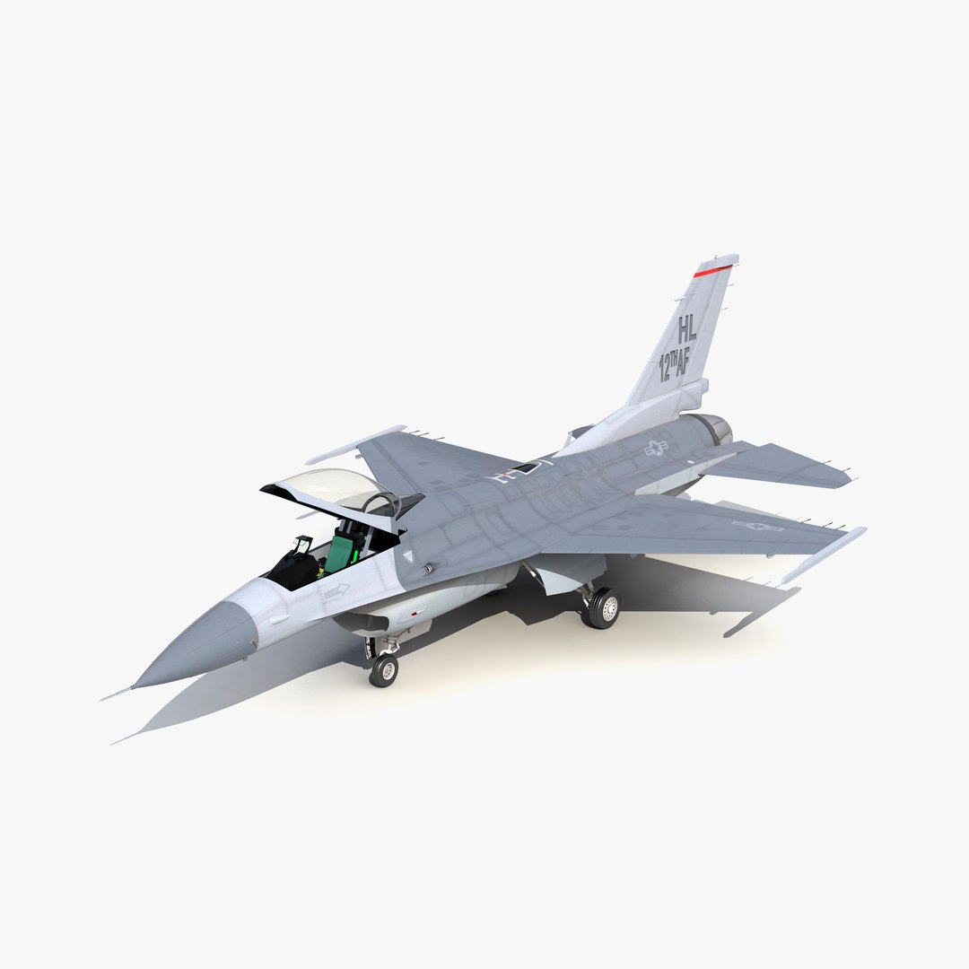 Fighter F-16 Fighting Falcon Rigged USAF 3D model preview