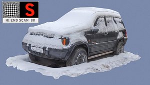 old car snow 3d model