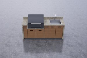 3D Outdoor Kitchen Island