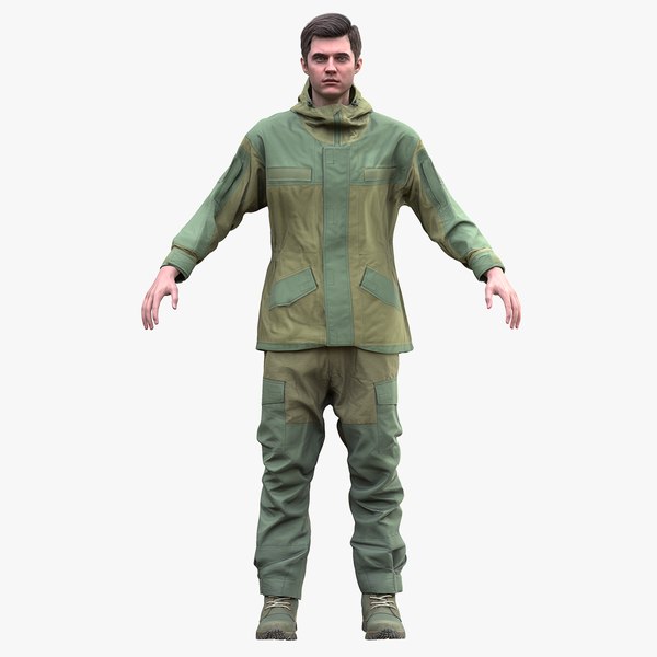 3D model Man - Hunting Outfit