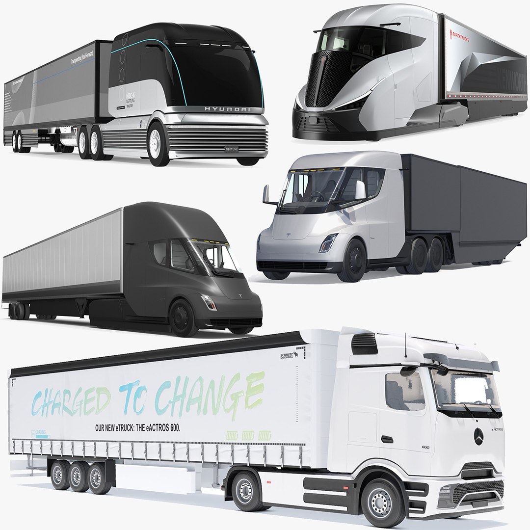3D Electric Semi Trucks and Trailers Collection https://p.turbosquid.com/ts-thumb/Aj/r8WouP/OY/electric_semi_trucks_and_trailers_collection_000/jpg/1771345438/1920x1080/fit_q87/2c927ad9ca4c8586c2e3959f149c914355f33141/electric_semi_trucks_and_trailers_collection_000.jpg