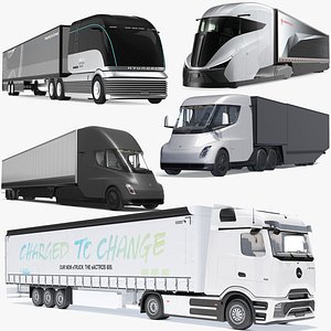 Electric Semi Trucks and Trailers Collection