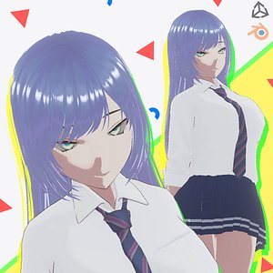 Hot Anime School Teacher 3D model