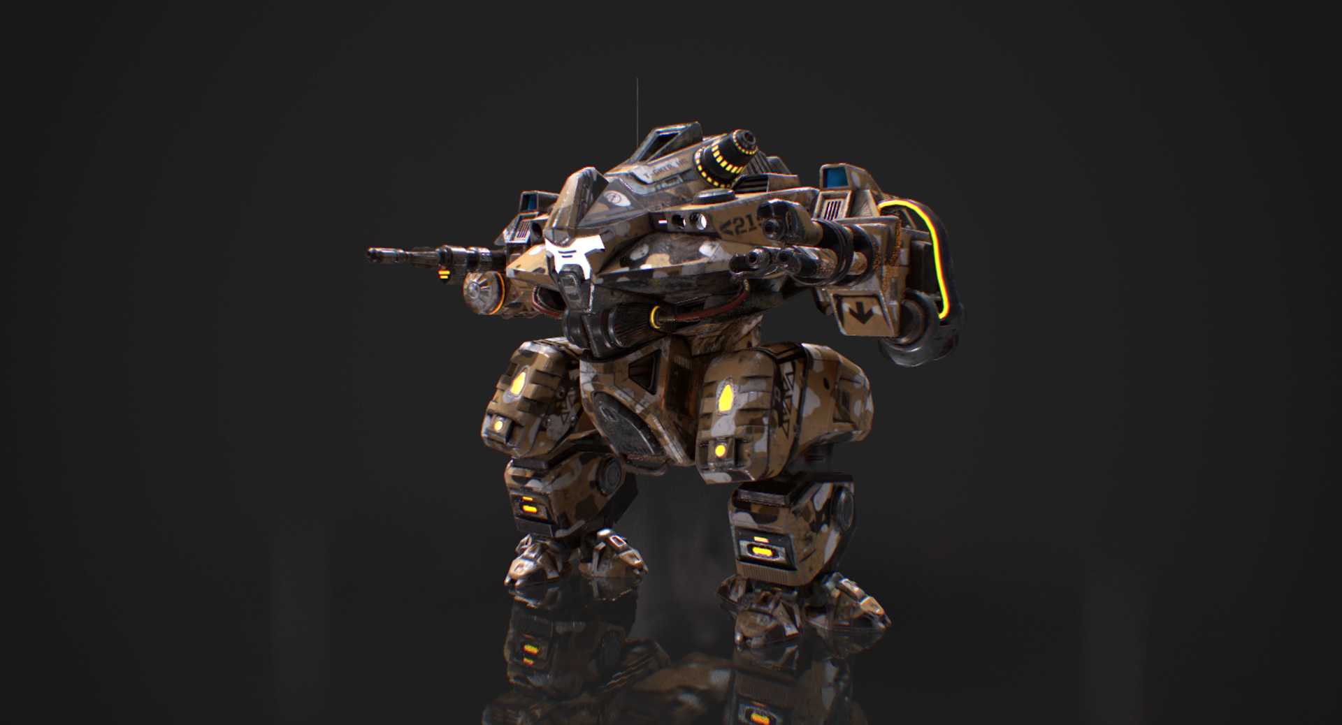 3D desert mech - TurboSquid 1311476