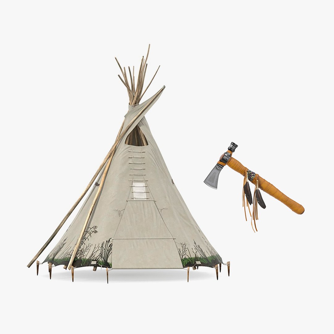 Native American Indians Culture Items Collection 3D model preview
