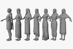 egyptian character female package 3D model
