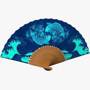 3D Traditional Japanese Fan