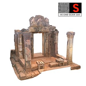 3d red temple 16k model