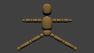 wood figure obj