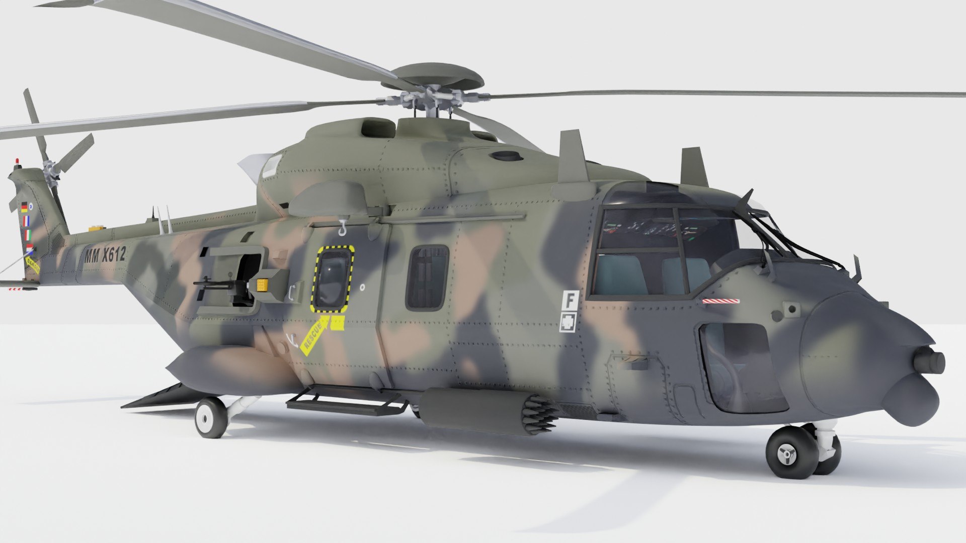 Nh-90 Transport Helicopter 3d Model