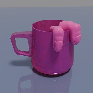 3D A mug with two fingers inside