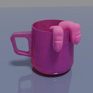A mug with two fingers inside