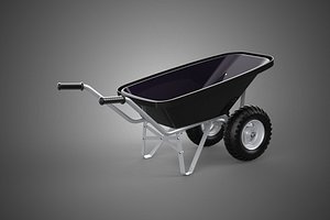 BLACK TUB WHEELBARROW TUBULAR FRAME HANDLES METAL CART TROLLEY 2 model