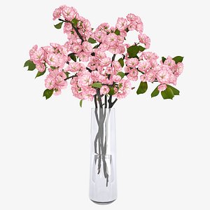 sakura vase flower 3d model