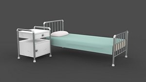 Hospital Bed 3D model 3D