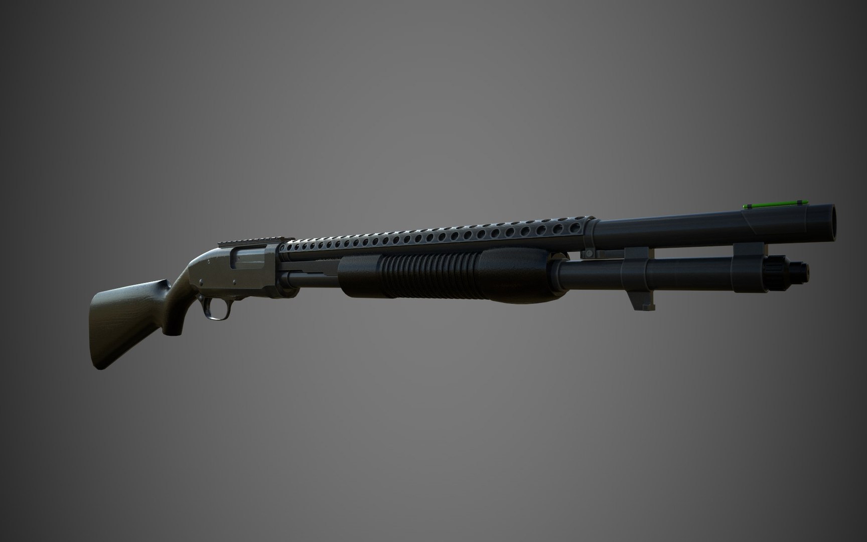 Shotgun Remington M31 Tactical Game Ready Pbr Low-poly 3d Model 