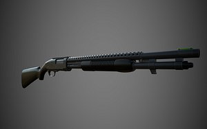 Shotgun Remington m31 Tactical Game Ready PBR Low-poly 3D model
