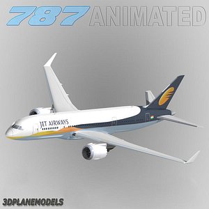 3d b787-3 jet airways model