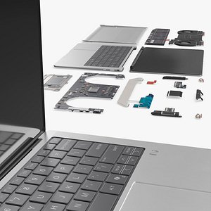 3D HP EliteBook X G1a Laptop Disassembled View model