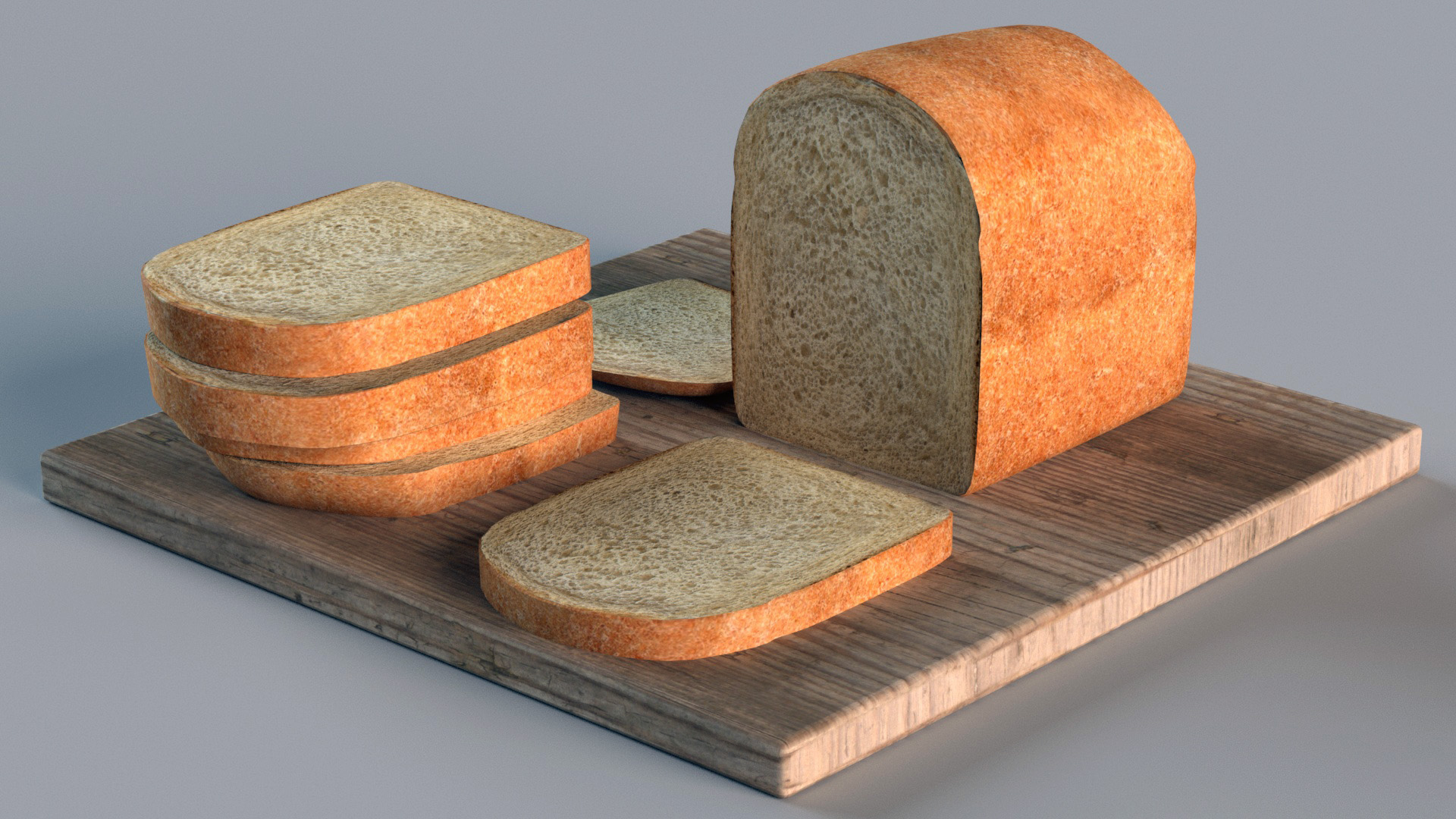 Loaf Sliced Bread 3d Model