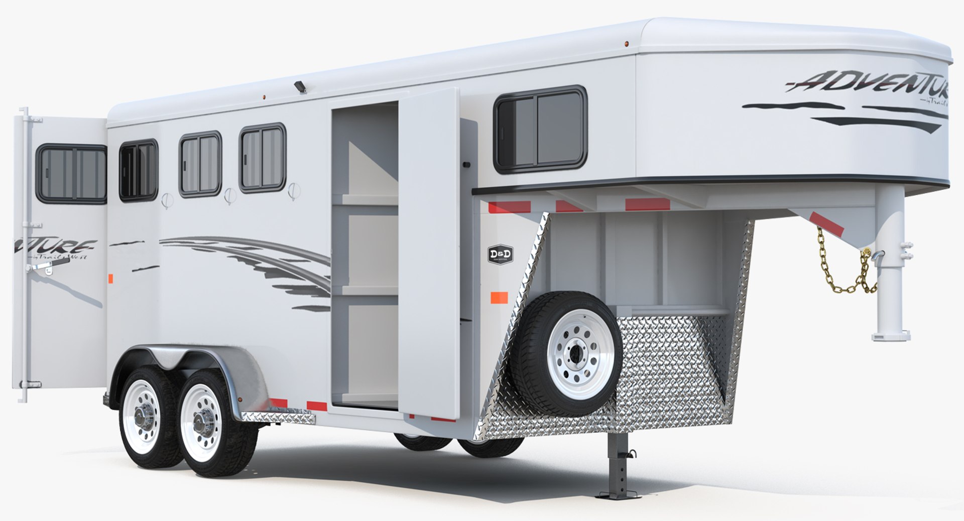 Horse Trailer Rigged 3D model preview