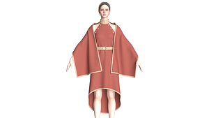 Girls Cape Dress V13