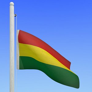 flag bolivia - loop 3d model