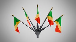3D model Wall Mount Flags 5 Of Republic of the Congo