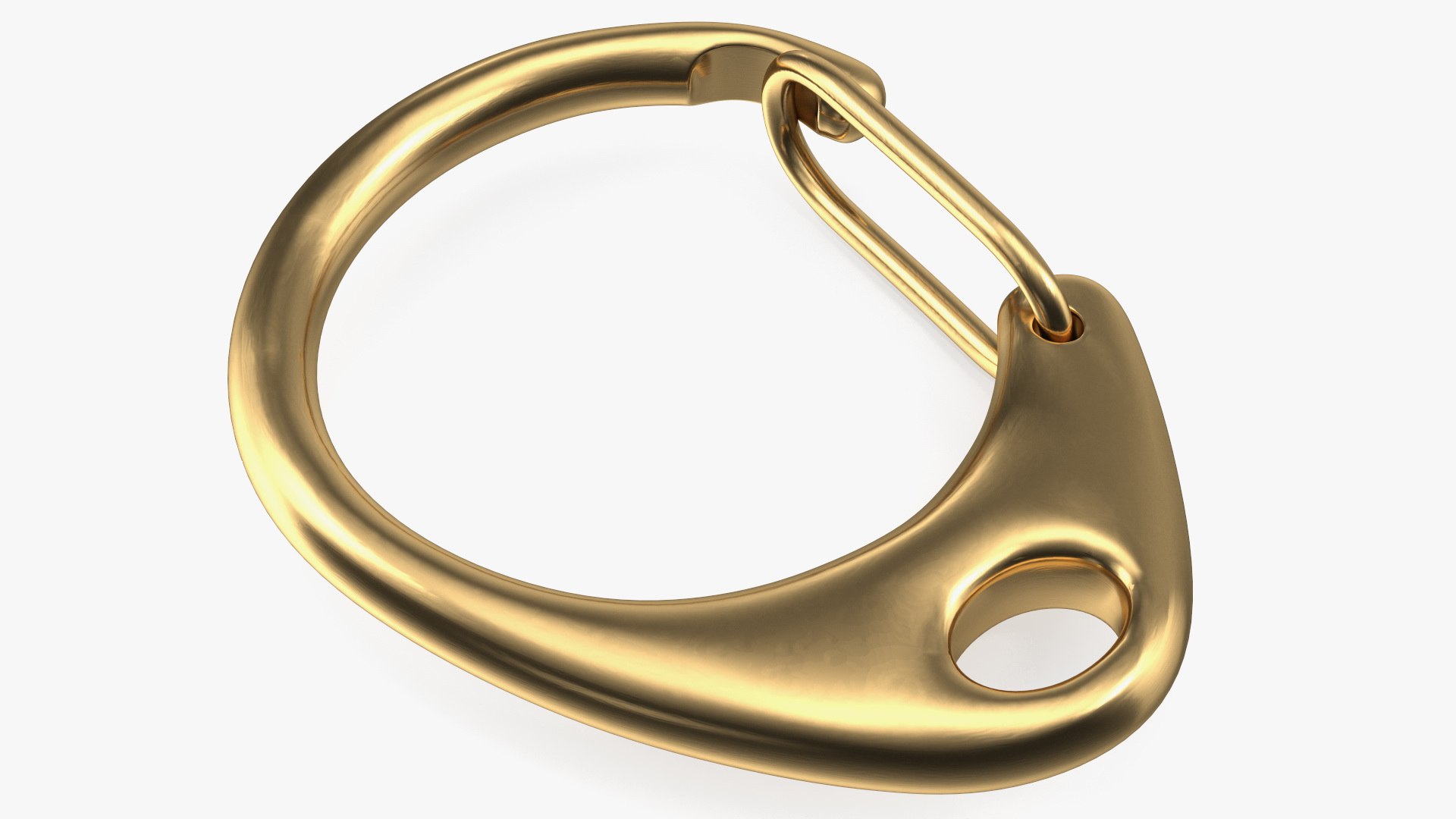 Round Trigger Swivel Clip Gold 3D model preview