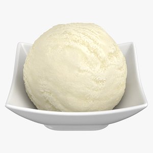 Ball Of Ice Cream Vanilla 3D model