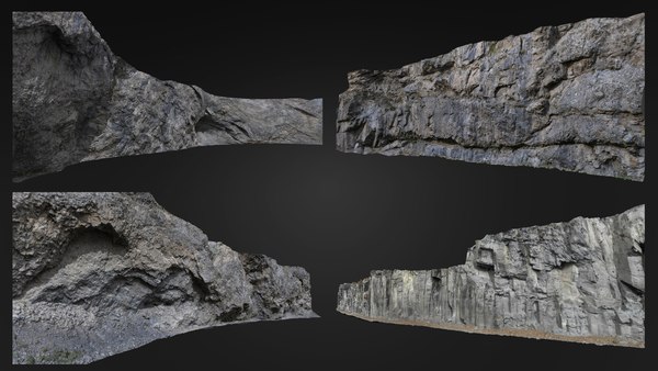 3D mountaine rock pack 4 model