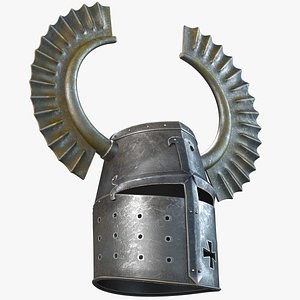 Horned Teutonic Knight Helmet