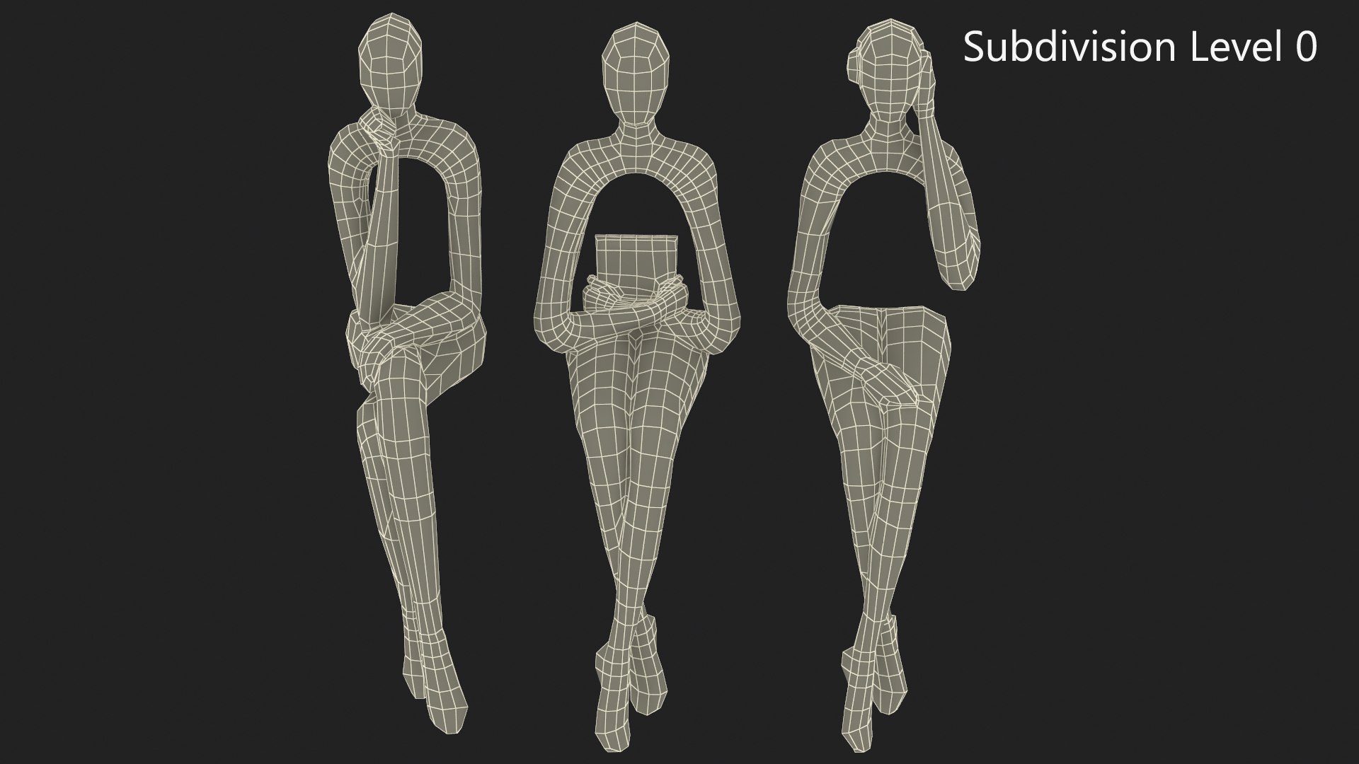 Home Decor Human Sculpture Silver Color 3D Model - TurboSquid 2228409