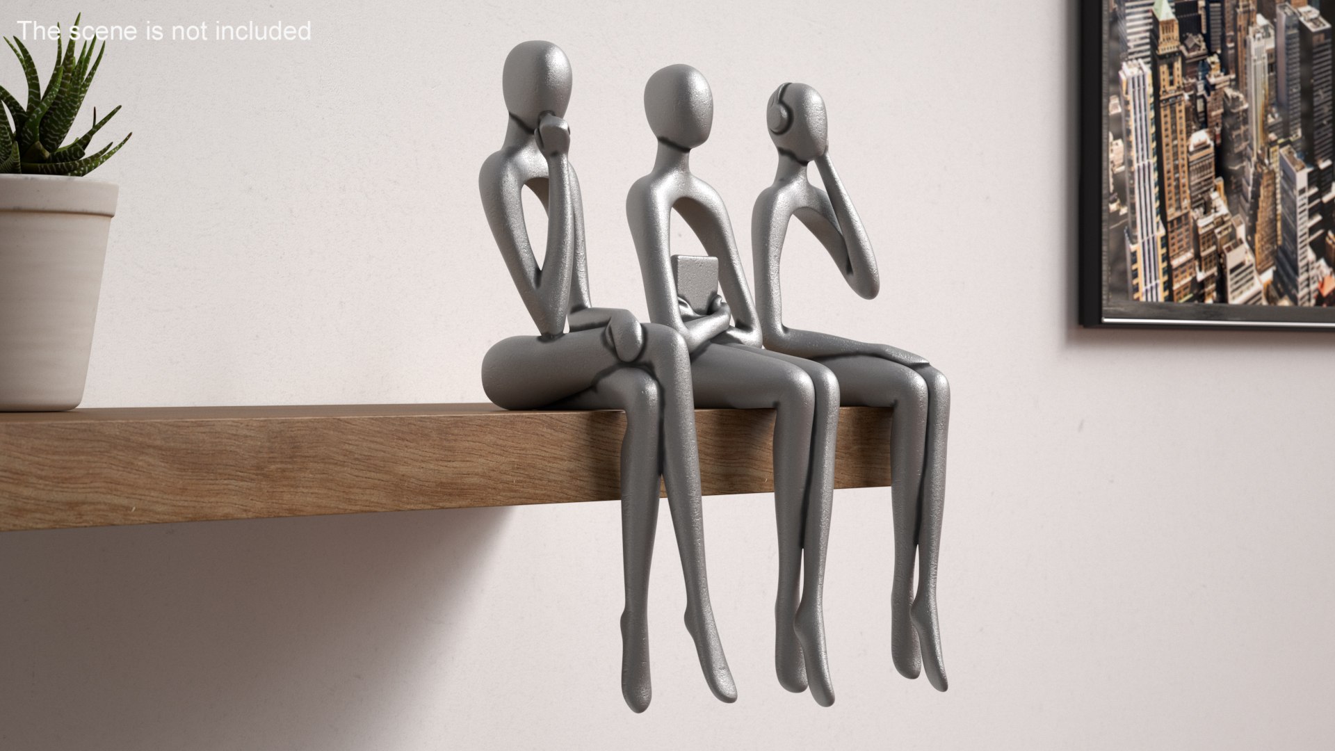 Home Decor Human Sculpture Silver Color 3D Model - TurboSquid 2228409