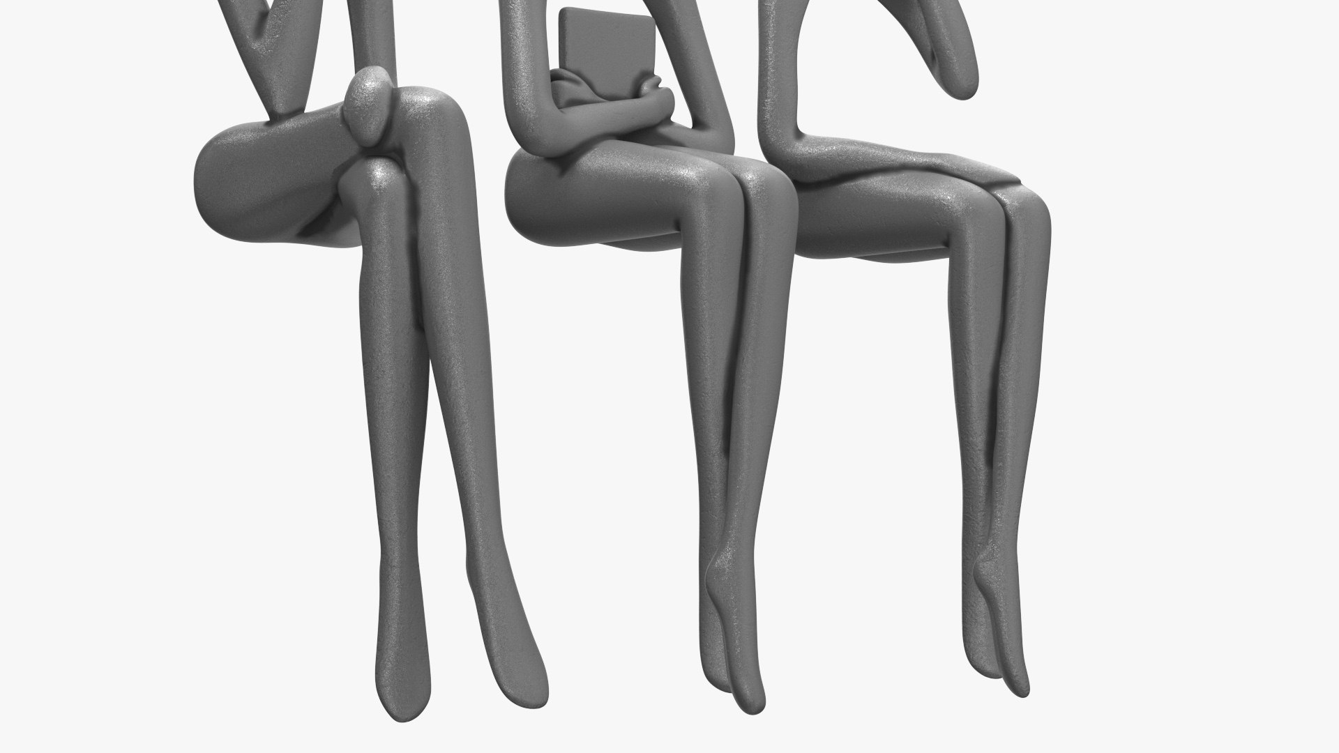 Home Decor Human Sculpture Silver Color 3D Model - TurboSquid 2228409