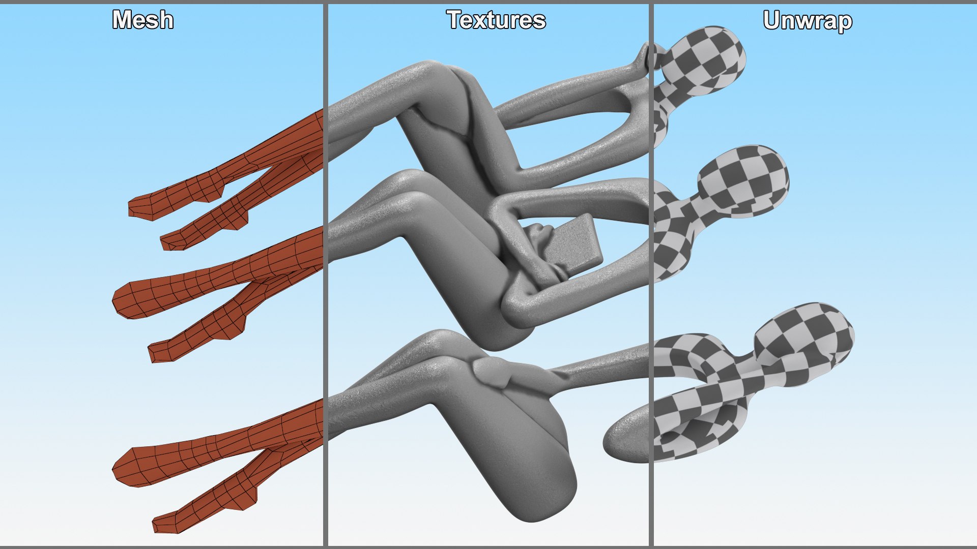 Home Decor Human Sculpture Silver Color 3D Model - TurboSquid 2228409