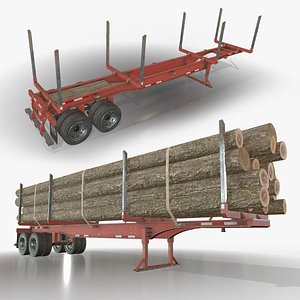 Logging Trailer - Low Poly