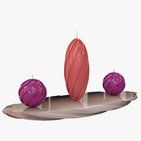 Modern Decorative Candle Set with Tray
