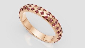 3D Faceted Diamind Ring