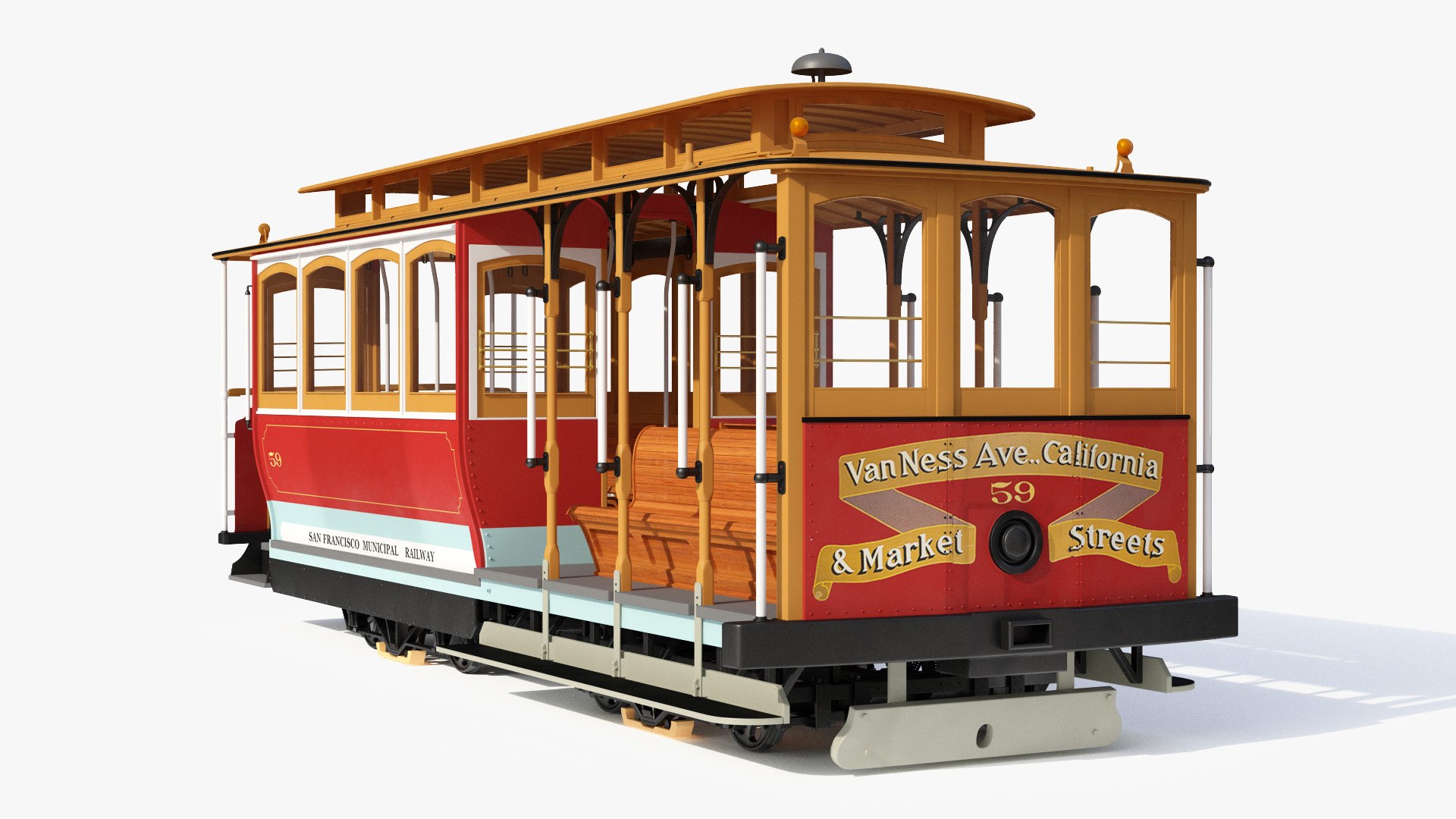 San Francisco Cable Car 3D model preview