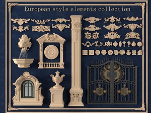 European Classical Architectural Elements Collection 3D