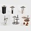Lot de 5 tables d'appoint photoréalistes au style minimaliste et moderne