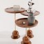 Lot de 5 tables d'appoint photoréalistes au style minimaliste et moderne