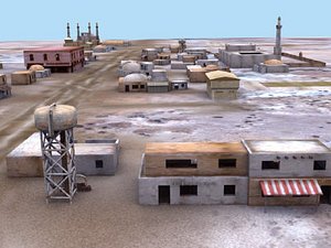 arab building desert town 3d model
