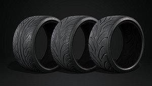 3D High-Performance Race Tire Set model