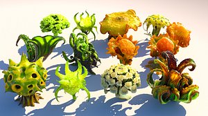 Alien Plants Pack 3D model