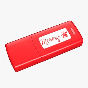 USB Flash Drive V2 Red 3D model