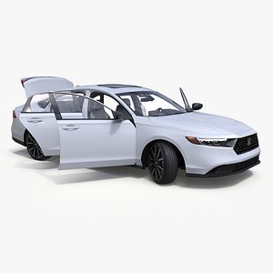 3D White Honda Accord 2025 Rigged for Maya model