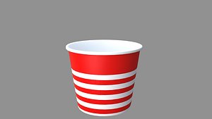 empty striped 03 popcorn tub red