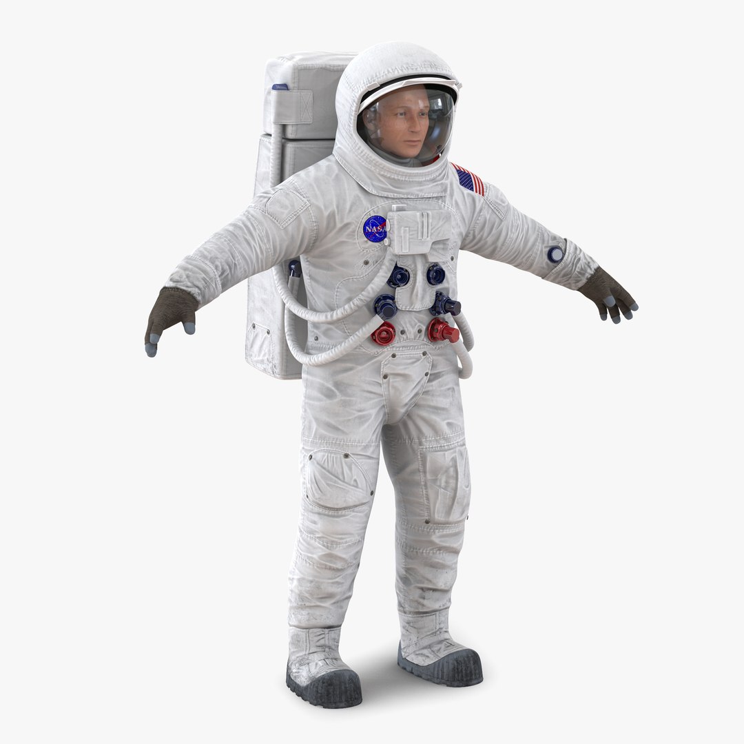 Astronaut NASA Wearing Spacesuit A7L 3D model preview